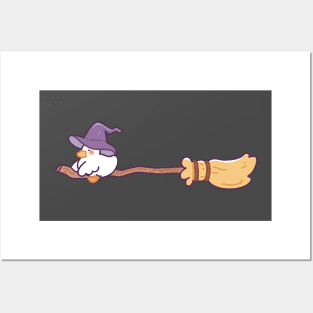 Witch Duckie on a Broomstick Posters and Art